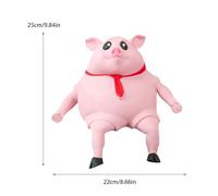 Zanthicia Giocattolo Antistress Maiale Rosa deformabile Giocattolo Antistress TPR Confortevole e calmante di decompressione da spremere, 25 * 22 cm