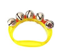 Zanthicia Jingle Rattle Sleigh Bells Insegna al bambino la gioia della musica Jingle Bells in plastica per bambini Hand Regalo facile da imparare , Giallo
