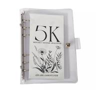 Zanthicia Libretto di risparmio per busta Challenge Blocco note pratico multifunzionale con copertina rigida A5 in fogli di plastica bianca, 5K