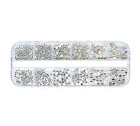 Zanthicia Nail Pixie Beads Flatback Round Crystal Rhinestones Delicate forniture fai-da-te Usi versatili Accattivanti per l'uso domestico, Strass ABC