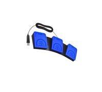 Zanthicia Pedale USB con tastiera e mouse, con triplo pedale programmabile, funzioni di test di trascrizione e controllo della musica, controllo del gioco per PC tramite, Blu, 34x11.5x4.3 cm