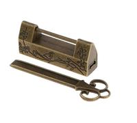 Zanthicia Piccola serratura con chiave, stile cinese retrò, vintage, lucchetto, scatola di legno, valigia, serratura, cassetto, porta dell'armadio, vecchia, Rame, 1 uccello