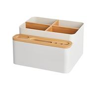 Zanthicia Portapenne Multi Grid Desktop Modern Simple Style Tinta unita Occhiali Eyeliner Smart Phone Organizer Storage Box, Albicocca