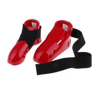 Zanthicia Protezione per Sparring del Piede ad Protezione per Scarpe da Karate e Taekwondo Attrezzatura in PU Sport da Combattimento Resistente agli Urti Senza Suola, Rosso, M