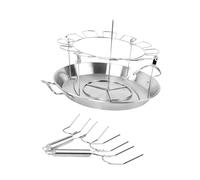 Zanthicia Robusto supporto per pollo in acciaio inossidabile per spiedini di verdure al barbecue, utensili per grigliare, contiene fino a 12 cosce di pollo, supporto per cosce in acciaio inossidabile,