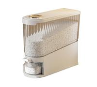 Zanthicia Secchio per riso pressato per domestico, contenitore per cereali da cucina freschi e secchi, distributore automatico di riso staccabile in ABS, bianco
