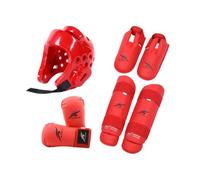 Zanthicia Set di Attrezzatura per Sparring di Karate, Casco da Boxe, Guanti, parastinchi per sessioni Allenamento Taekwondo, Set Attrezzatura per Allenamento MMA, Casco da Boxe, Combattimento,