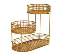 Zanthicia Supporto porta pane per verdure, cestino in,oro,32x32cm