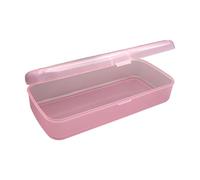 Zanthicia Valigetta portautensili portatile trasparente per manicure, tagliaunghie in PP, spingi cuticole, custodia per riporre gli strumenti personali per manicure. Aspetto, Rosa, S