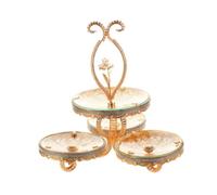 Zanthicia Vassoio per frutta in vetro a strato elegante, creativo, da servire a compleanni e feste, progettato per essere robusto e pratico, vassoio per cupcake più livelli, decorazione per il