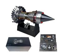 ZANWANXIN 1/25 Simulation Aircraft Turbojet Engine Rotatable Model,TR900 Turbofan Aircraft Engine Model with Light,Aero Metal Mechanical Science Education Assembling Toy (Red-Assembled model)