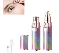 ZANWANXIN 2-in-1 Women's Eyebrow and Facial Hair Removal Device,2 In 1 Rechargeable Hair Remover for Face Lip, 2025 New Eyebrow Hair Remover, Portable Electric Eyebrow Razor (1Pc)