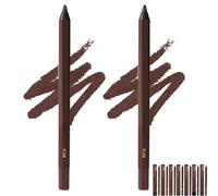 ZANWANXIN 24hr Waterproof Eyeliner, 24 Hr Waterproof Eyeliner Duo Sharpenable Eye Pencil,Chocolate Eyeliners (2pcs-Plum)