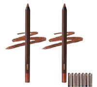 ZANWANXIN 24hr Waterproof Eyeliner, 24 Hr Waterproof Eyeliner Duo Sharpenable Eye Pencil,Chocolate Eyeliners (2pcs-Bronze)