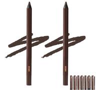 ZANWANXIN 24hr Waterproof Eyeliner, 24 Hr Waterproof Eyeliner Duo Sharpenable Eye Pencil,Chocolate Eyeliners (2pcs-Brown)