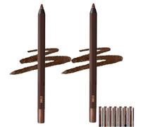 ZANWANXIN 24hr Waterproof Eyeliner, 24 Hr Waterproof Eyeliner Duo Sharpenable Eye Pencil,Chocolate Eyeliners (2pcs-Stone)