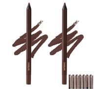 ZANWANXIN 24hr Waterproof Eyeliner, 24 Hr Waterproof Eyeliner Duo Sharpenable Eye Pencil,Chocolate Eyeliners (2pcs-Chocolate)