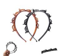 ZANWANXIN Butterfly Clip Headband for Women, Professional Weave Bangs Clip, Toothed Headband Braid Tool, 90s Professional Curly Hair Weave Bangs Clip, Clipables Hair Accessories (Mix, One Size)