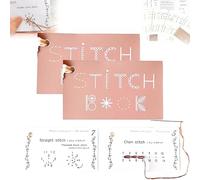 ZANWANXIN Creative Mini Sewing Book, DIY Creative Mini Sewing Card Set, Embroidery Stitches Book, Sewing Book for Embroidery Beginners, Elevate Sewing Skills, Learn Sewing Techniques (2PCS)