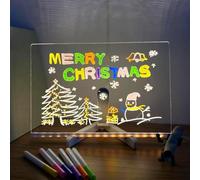 ZANWANXIN Creative Rewritable Acrylic LED Message Board, Led Acrylic Message Board with Colors, Light up Acrylic Message Board, LED Drawing Board, LED Note Board with Colors (11.8 * 7.9in)