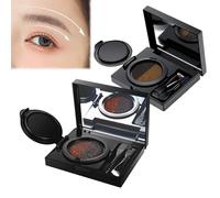 ZANWANXIN Eyebrow & Eyeliner Cream with Stamp,Multi-Functional Double-Headed Eyeliner Stamp,2 in 1 Waterproof Brow Powder & Eyeliner Cream,Two Color Eyebrow Mascara with Brush (Brown&Gray)