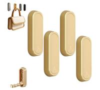 ZANWANXIN Foldable Wall Hook, Heavy Duty Zinc Alloy Folding Invisible Wall Hooks with Screws, Flip Down Hook Folding Heavy-Duty Coat Hooks Walls, Minimalist Style Porch Key Valet (Glod, 4)