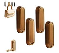 ZANWANXIN Foldable Wall Hook, Heavy Duty Zinc Alloy Folding Invisible Wall Hooks with Screws, Flip Down Hook Folding Heavy-Duty Coat Hooks Walls, Minimalist Style Porch Key Valet (Copper, 4)
