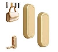 ZANWANXIN Foldable Wall Hook, Heavy Duty Zinc Alloy Folding Invisible Wall Hooks with Screws, Flip Down Hook Folding Heavy-Duty Coat Hooks Walls, Minimalist Style Porch Key Valet (Glod, 2)