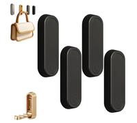 ZANWANXIN Foldable Wall Hook, Heavy Duty Zinc Alloy Folding Invisible Wall Hooks with Screws, Flip Down Hook Folding Heavy-Duty Coat Hooks Walls, Minimalist Style Porch Key Valet (Black, 4)