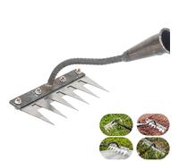 ZANWANXIN Iron Rake 2.0,Ironrake The Heavy-Duty Iron Weeding Rake,Irons Rakes for Gardening and Weeding, for Backyard Garden Lawn Loosening and Dethatching (6 teeth)