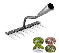 ZANWANXIN Iron Rake 2.0,Ironrake The Heavy-Duty Iron Weeding Rake,Irons Rakes for Gardening and Weeding, for Backyard Garden Lawn Loosening and Dethatching (8 teeth)