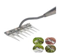 ZANWANXIN Iron Rake 2.0,Ironrake The Heavy-Duty Iron Weeding Rake,Irons Rakes for Gardening and Weeding, for Backyard Garden Lawn Loosening and Dethatching (7 teeth)