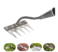 ZANWANXIN Iron Rake 2.0,Ironrake The Heavy-Duty Iron Weeding Rake,Irons Rakes for Gardening and Weeding, for Backyard Garden Lawn Loosening and Dethatching (5 teeth)