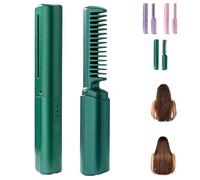 ZANWANXIN Latest Hairdressing Comb, Straight Hair Comb Wireless 2 in 1, Portable Ceramic Hair Dressing Combs (Green)