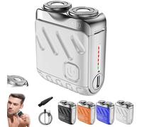 ZANWANXIN Luggage Electric Shaver, Men Portable Mini Electric Shaver,Beard Shaver Mini and Portable Suitcase Design, for Men Home Travel (White)