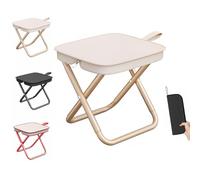 ZANWANXIN Mountaineering and Hiking Portable Stool, Ultralight Folding Camping Stool, Backpacking Stools, 300 Lbs Capacity Sturdy Collapsible Stools for Camp, Beach, Fishing, Hiking (Kahaki)