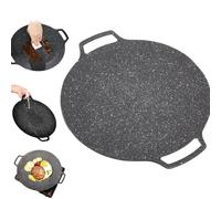 ZANWANXIN Non-stick Round Baking Pan,Korean Grill Pan,Korean Grill Pan for Indoor Cooking,Multifunctional Stove Plate, for Indoor & Outdoor Cooking (32cm)