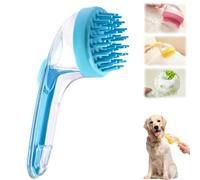 ZANWANXIN Pet Bath Brush with Soap Dispenser, Pet Bath Brushs with Shampoo Dispenser, French Bulldog Bathing Brush Brosses de toilettage for small animal (Blue, Coarse bristle brush)