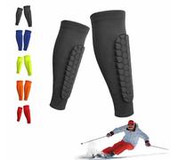 ZANWANXIN Ski Shin Guards, Shinbang Protector 2.0,Shin Defender Shin Guards for Soccer,Shinbang Ski Protectors, Soccer Shin Guard Sleeves,Shin Guards Soccer Adult Honeycomb Pads (Black, Medium)