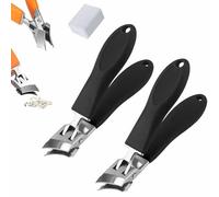 ZANWANXIN Wide Jaw Opening Anti-Splash Slanted Nail Clipper, Stainless Steel Curved Large Nail Clippers Trimmer, 2025 Ultra Sharp Large Slanted Stainless Steel Toe Nails (Black-2)