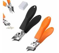ZANWANXIN Wide Jaw Opening Anti-Splash Slanted Nail Clipper, Stainless Steel Curved Large Nail Clippers Trimmer, 2025 Ultra Sharp Large Slanted Stainless Steel Toe Nails (Orange&Black)