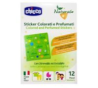 Chicco Natural Sticker Colorati e Profumati Alla Citronella Ed Eucalipto Antizanzare Bambini 12 Pezzi