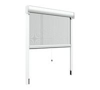 Zanzanet Zanzariera Chiusura Ermetica verticale a molla 55mm per finestre su misura personalizzabile a rullo con profilo robusto e resistente in alluminio 80x120 cm