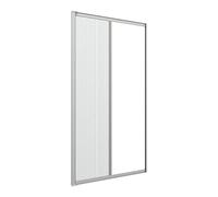 Zanzanet Zanzariera laterale orizzontale su misura porta finestra scorrevole avvolgibile rullo a molla frizione cassonetto 40mm antivento personalizzabile colori e reti Made in Italy Argento