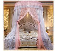 Zanzariera a Baldacchino a Cupola Casual Chic Rotonda Tenda Letto a Baldacchino Principessa Romantica Extra Grande Anti-Insetti Zanzariere Decorazioni per La Camera(Altezza :2.7M) Grigio Pink