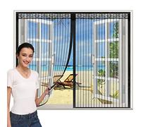 Zanzariera a calamita Porta 155x195cm, Tende a zanzariera per Porta, Chiude Automaticamente L'aria può Circolare Liberamente, per Finestre A Saliscendi, Nero