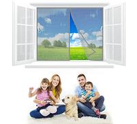 Zanzariera A Chiusura Automatica 125x160 cm Tende per Finestre Francesi di Maglia, Chiuso Automaticamente Pieghevole Rete, Finestre per Balconi FinestreFinestre - Grigio Z