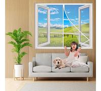 Zanzariera A Chiusura Automatica, 155x185 cm Tendina Magnetica, Chiusura Automatica Adsorbimento Magnetico Rete, Conveniente per Bambini E Animali Domestici- Bianco H
