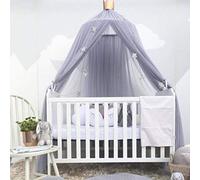 Zanzariera a cupola rotonda per letto da ragazza, in rete di filati, per bambini, decorazione per la cameretta dei bambini, colore: grigio
