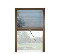 Zanzariera a Plisse per Finestra 160x160 cm Riducibile Bronzo